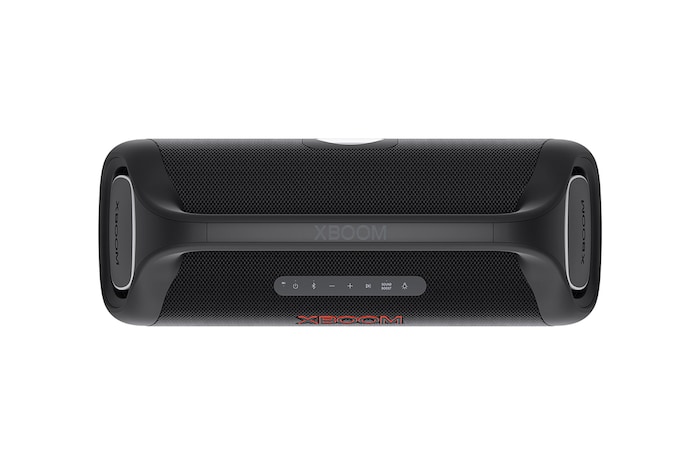 Vista frontal de la LG xboom XG9QBK | Bocina Bluetooth portátil | xboom IP67 y batería de 24 horas de duración