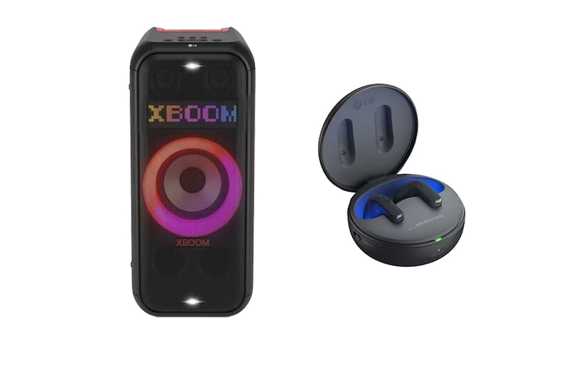 LG XBOOM XL7S bocina bluetooth con sonido de fiesta de 250 W + Audífonos inalámbricos TONE-T90Q, XL7S.T90QBK
