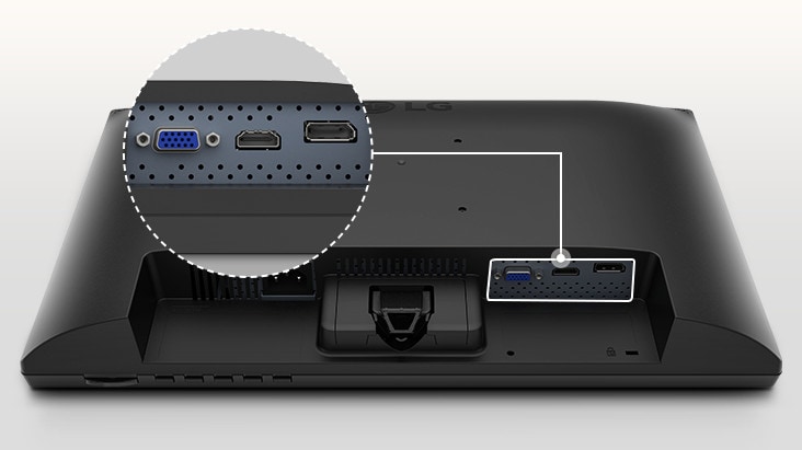 Este monitor proporciona compatibilidad con varios dispositivos a través de conexiones D-sub, HDMI y DisplayPort.