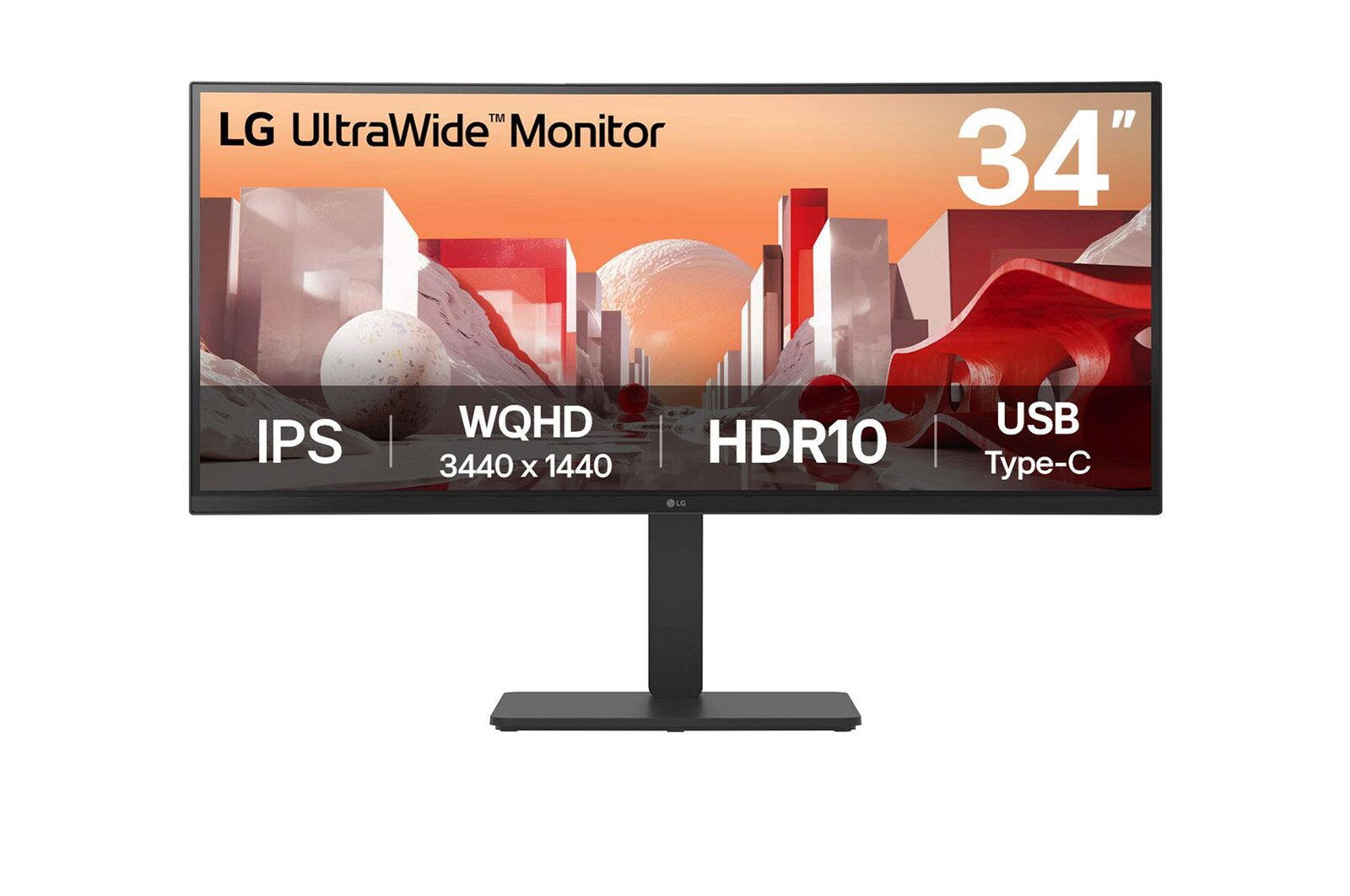 Vista frontal de Monitor UltraWide QHD IPS Curvo de 34" con USB Type-C™ 34BA75QE-B