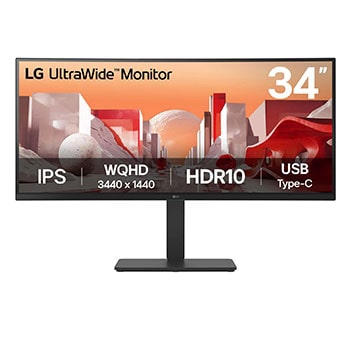 Vista frontal de Monitor UltraWide QHD IPS Curvo de 34" con USB Type-C™ 34BA75QE-B