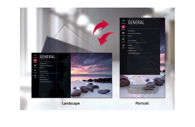 GUI dedicada para orientación vertical