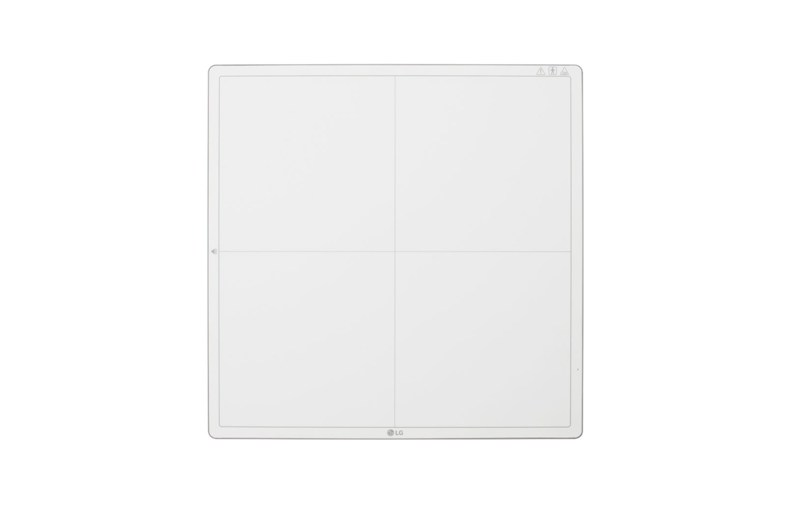 Vista frontal del detector de rayos X digital LG 14HK701G-W en blanco