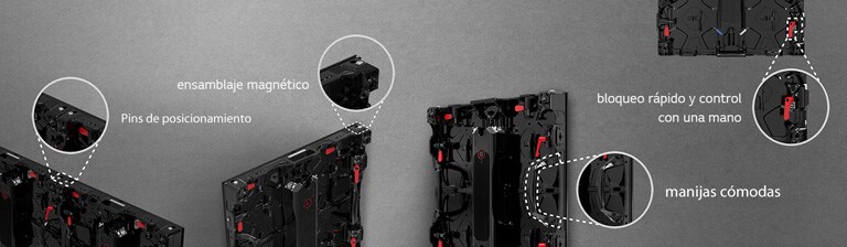 Se han ampliado las piezas de 'Pin de posicionamiento', 'Ensamblaje magnético', 'Manijas cómodas',  'Bloqueo rápido y control con una mano' en el gabinete.