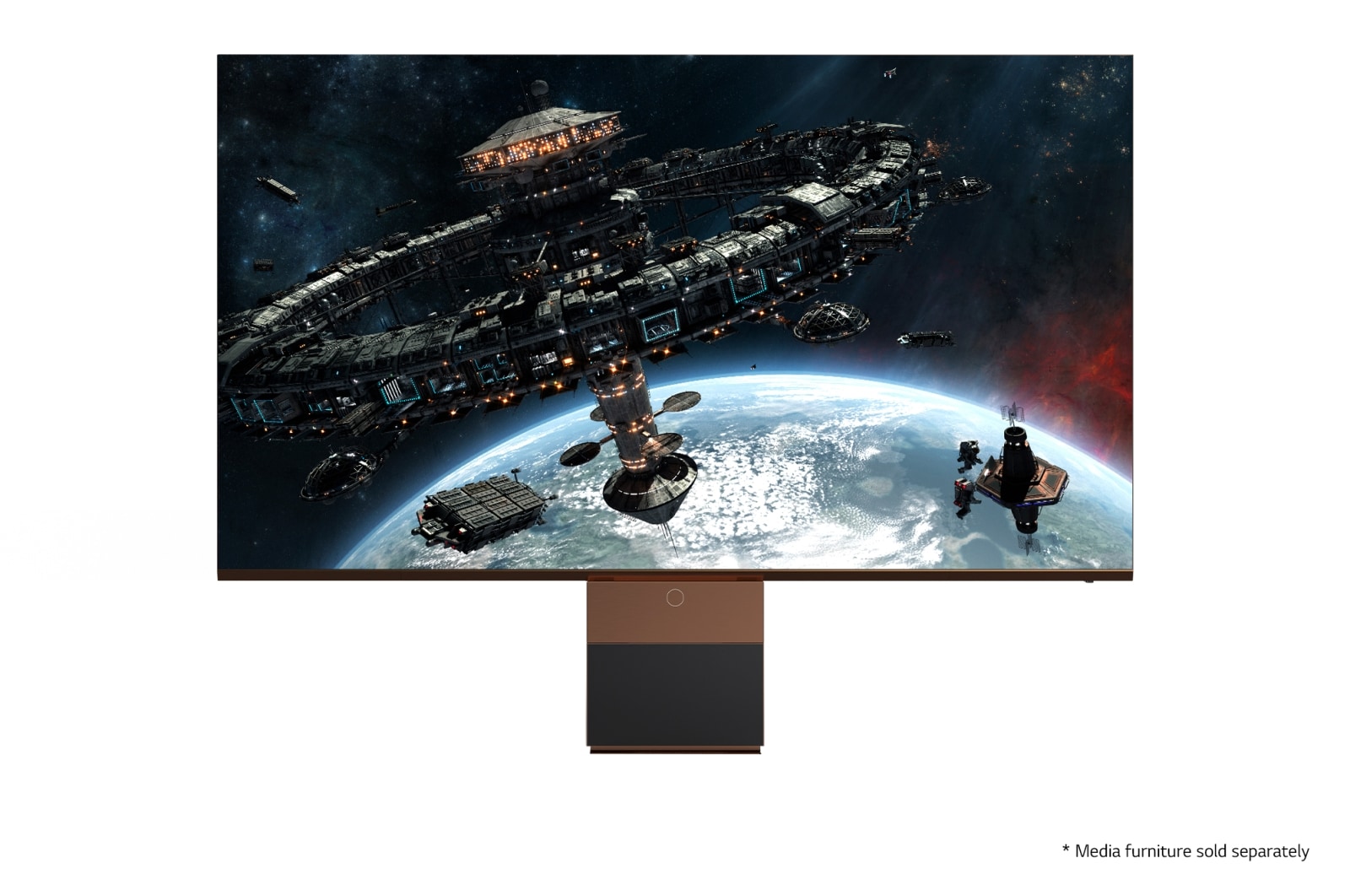 Vista frontal con imagen de relleno (* Los muebles multimedia se venden por separado)