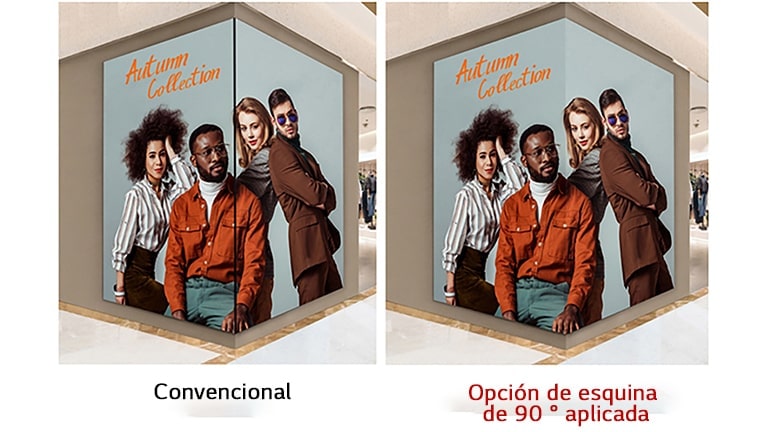 diseño de esquina de 90° disponible