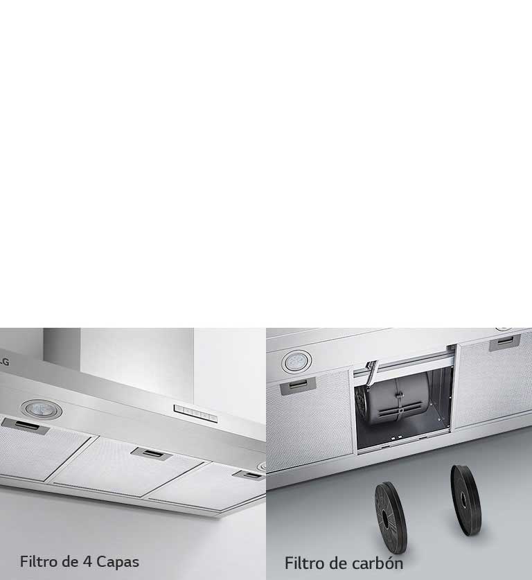 Filtro de 4 capas y 2 filtros de carbón