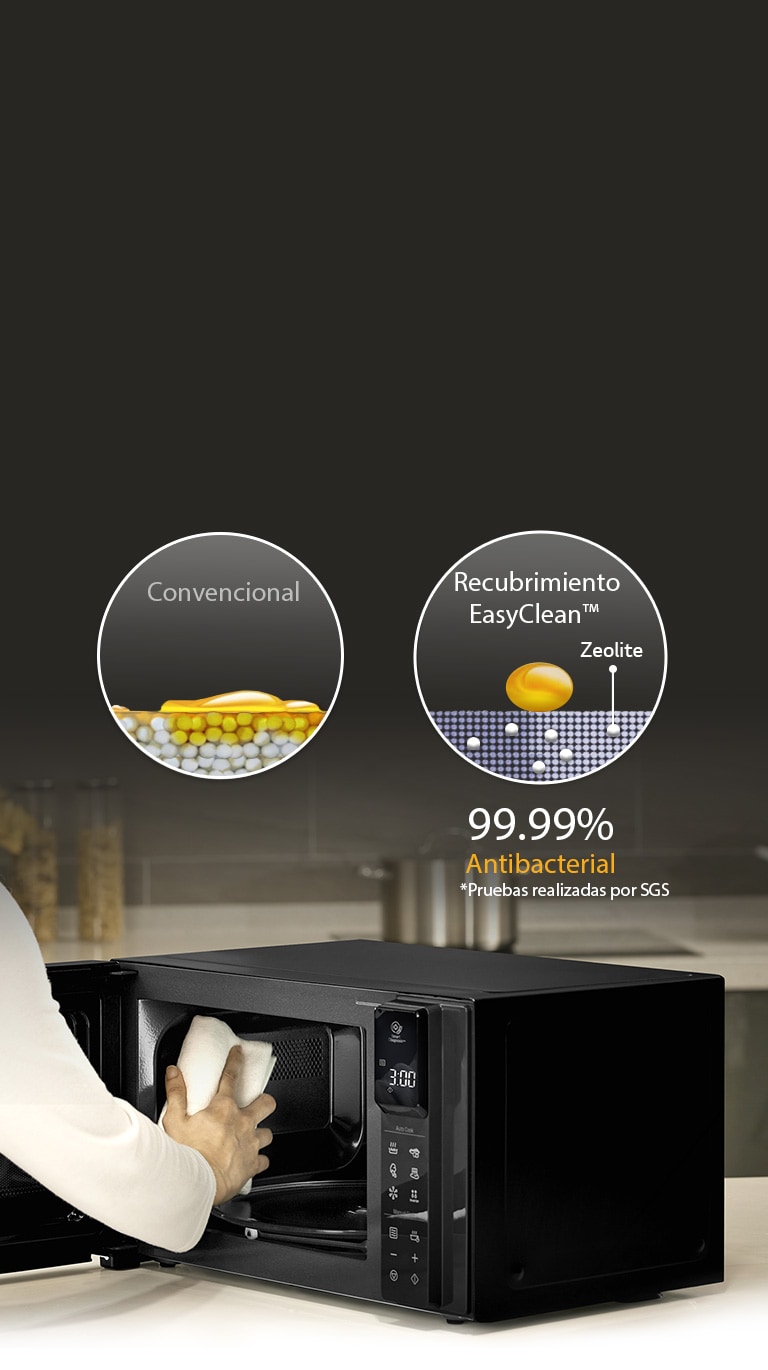 El microondas es limpiado fácilmente gracias a la tecnología EasyClean.