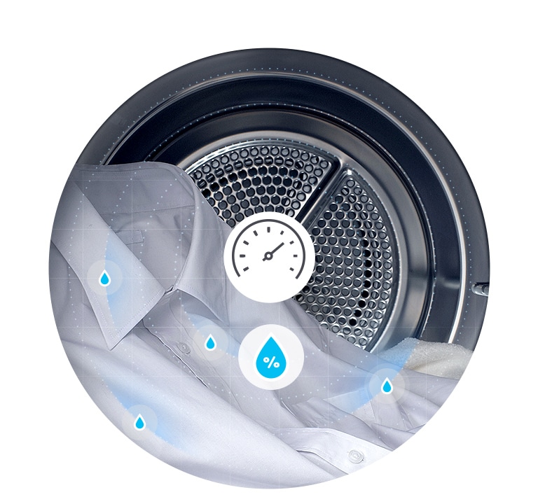 Sensor Dry mide la humedad y optimiza el tiempo de secado. ¡Asegurandose de que su ropa esté completamente seca!