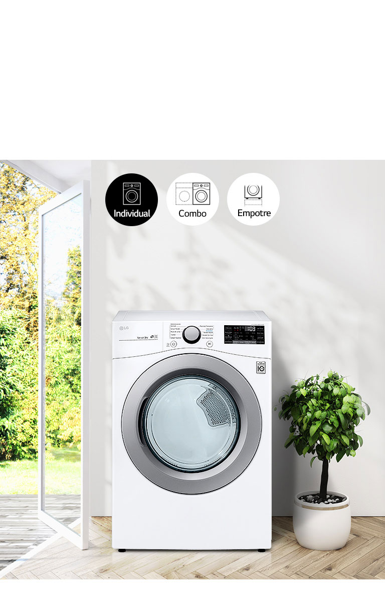 Descubra los combos de lavadora y secadora LG: set de lavado compacto con diseño ideal para su hogar.