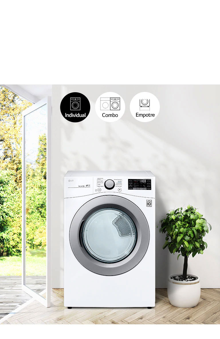 Doble Cuidado: Perfecta para su estilo de vida. Descubra los combos de lavadora y secadora, un set de lavado en poco espacio con el diseño ideal para su hogar.
