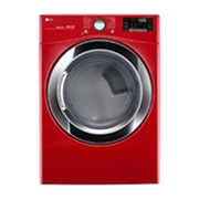 Vista frontal de Secadora LG Smart Carga Frontal con Ciclos de Vapor y Sensor Dry 22Kg, Roja DF22RV2S
