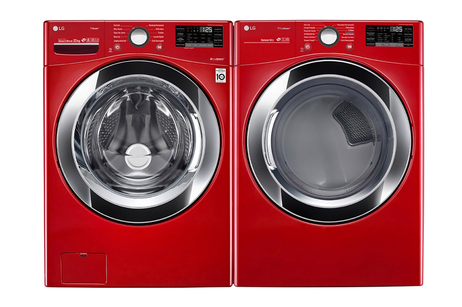 LG Secadora LG Smart Carga Frontal con Ciclos de Vapor y Sensor Dry 22Kg, Roja, DF22RV2S