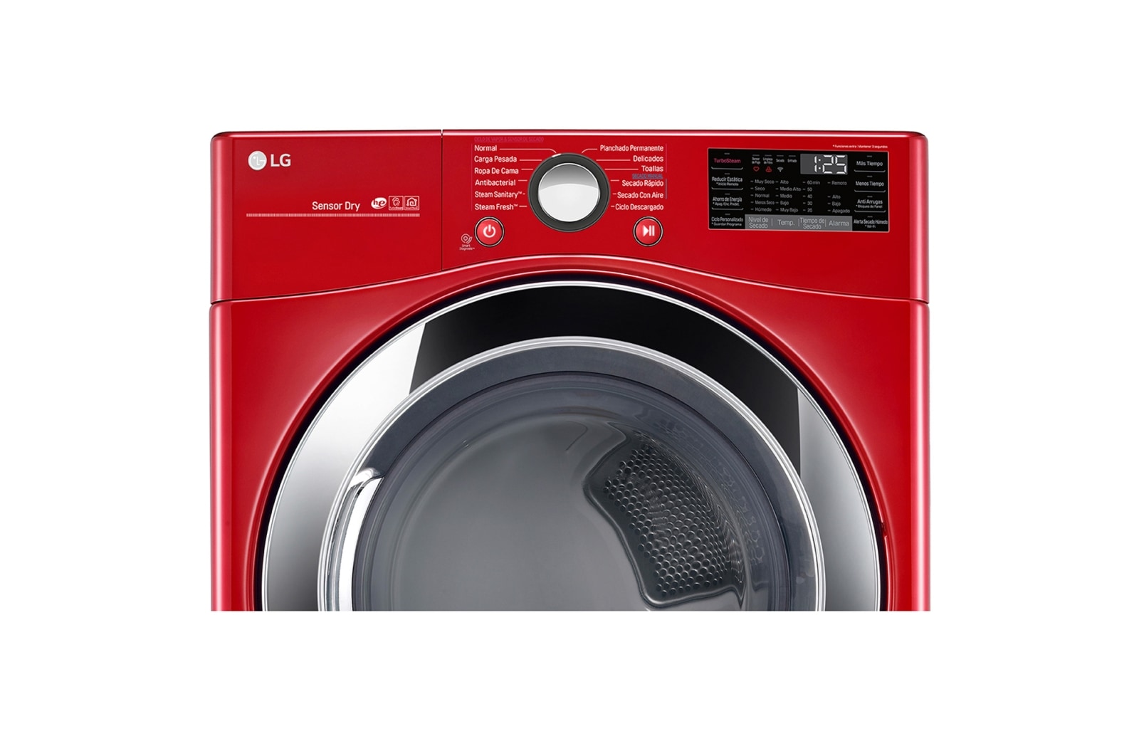 LG Secadora LG Smart Carga Frontal con Ciclos de Vapor y Sensor Dry 22Kg, Roja, DF22RV2S