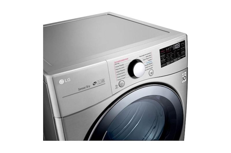 LG Secadora Smart Carga Frontal con Sensor Dry y Smart Diagnosis™ 22 Kg color Acero, DF22VV2SB