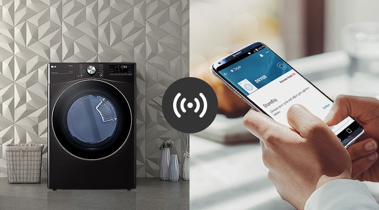La secadora se puede controlar mediante la aplicación ThinQ™ en el teléfono inteligente a través de conectividad Wi-Fi.