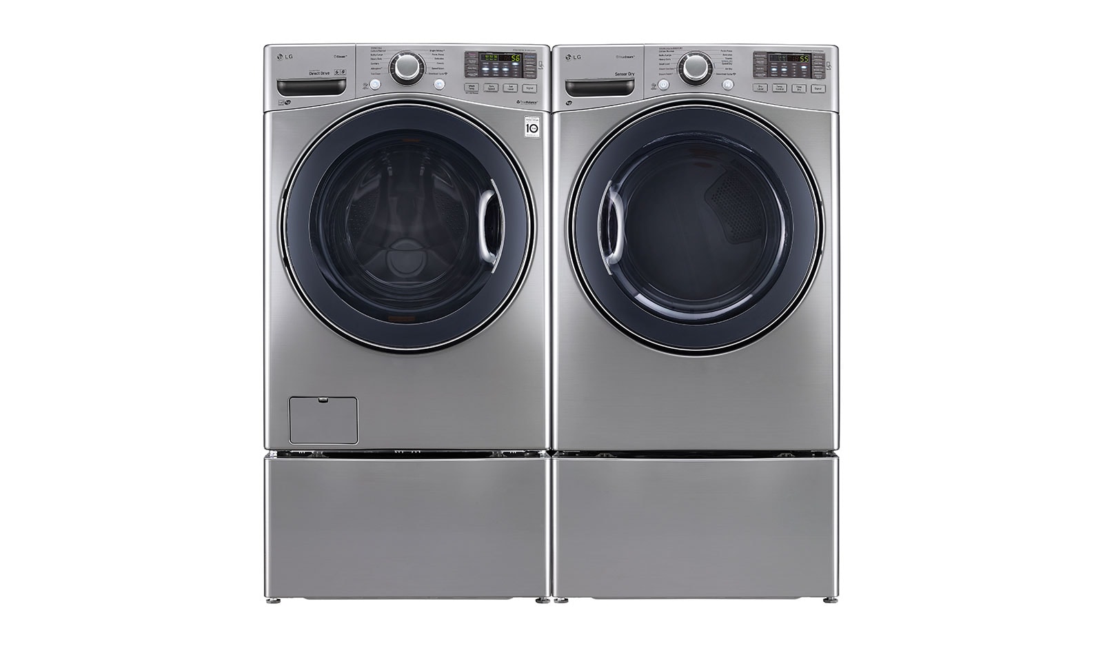 LG Secadora Carga Frontal con ciclos de vapor Steam™ con Smart Diagnosis™ 22 Kg color Plata, DF22VVS