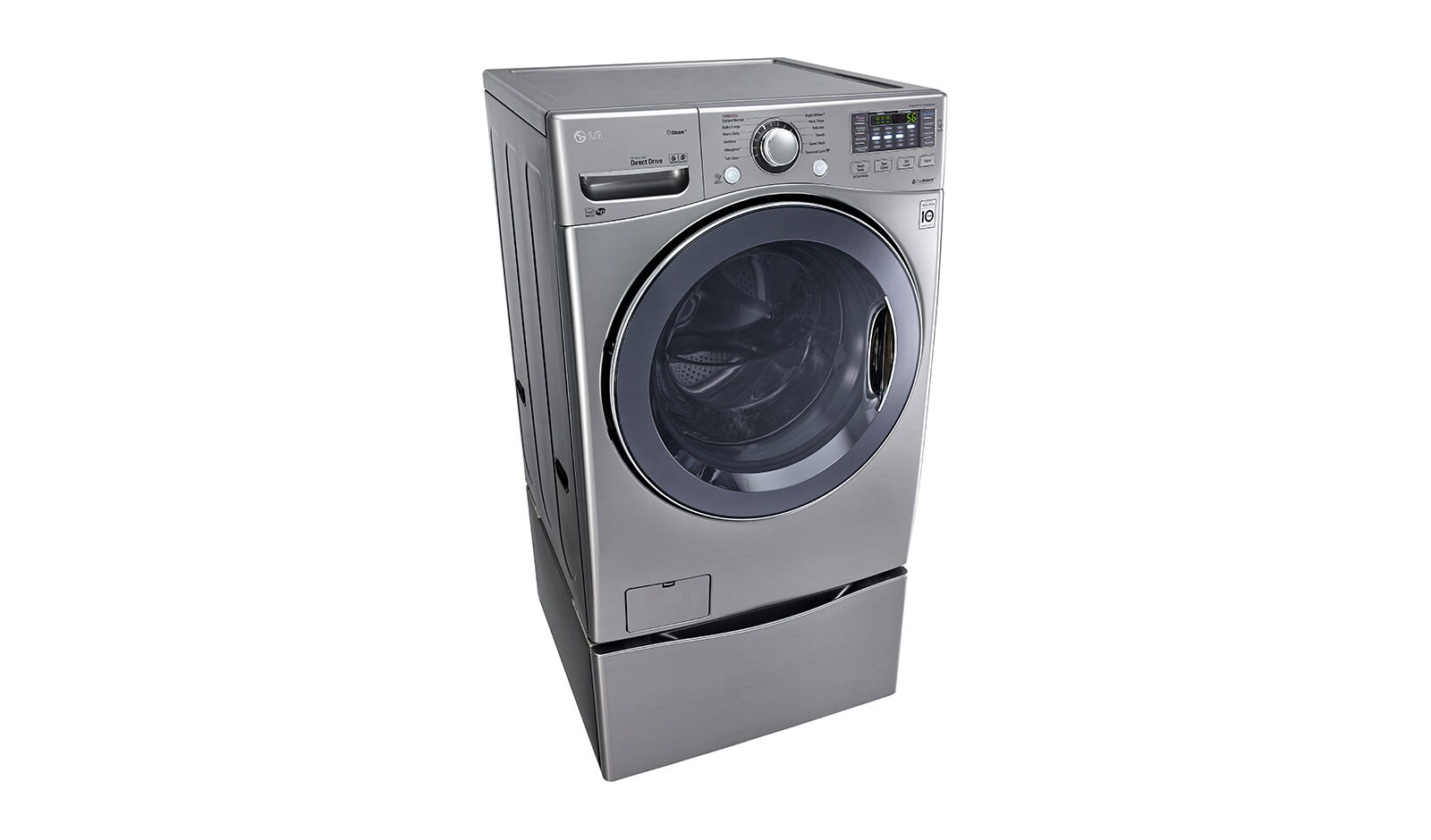 LG Secadora Carga Frontal con ciclos de vapor Steam™ con Smart Diagnosis™ 22 Kg color Plata, DF22VVS