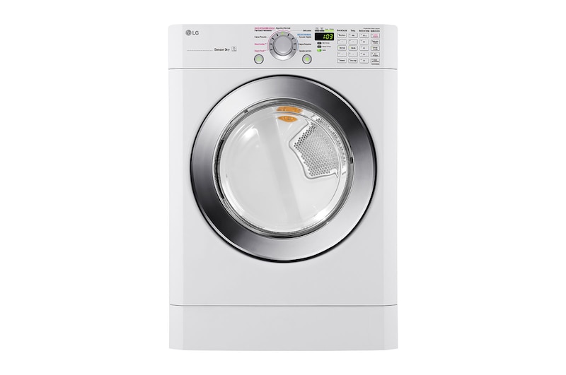 LG Secadora Carga Frontal Panel Intercambiable con ciclos de vapor Steam™, Sensor Dry con Steam Fresh™ 22 Kg color Blanca, DF22WKSG