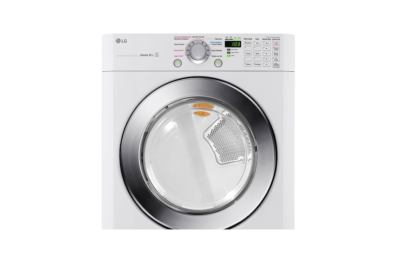 LG Secadora Carga Frontal Panel Intercambiable con ciclos de vapor Steam™, Sensor Dry con Steam Fresh™ 22 Kg color Blanca, DF22WKSG