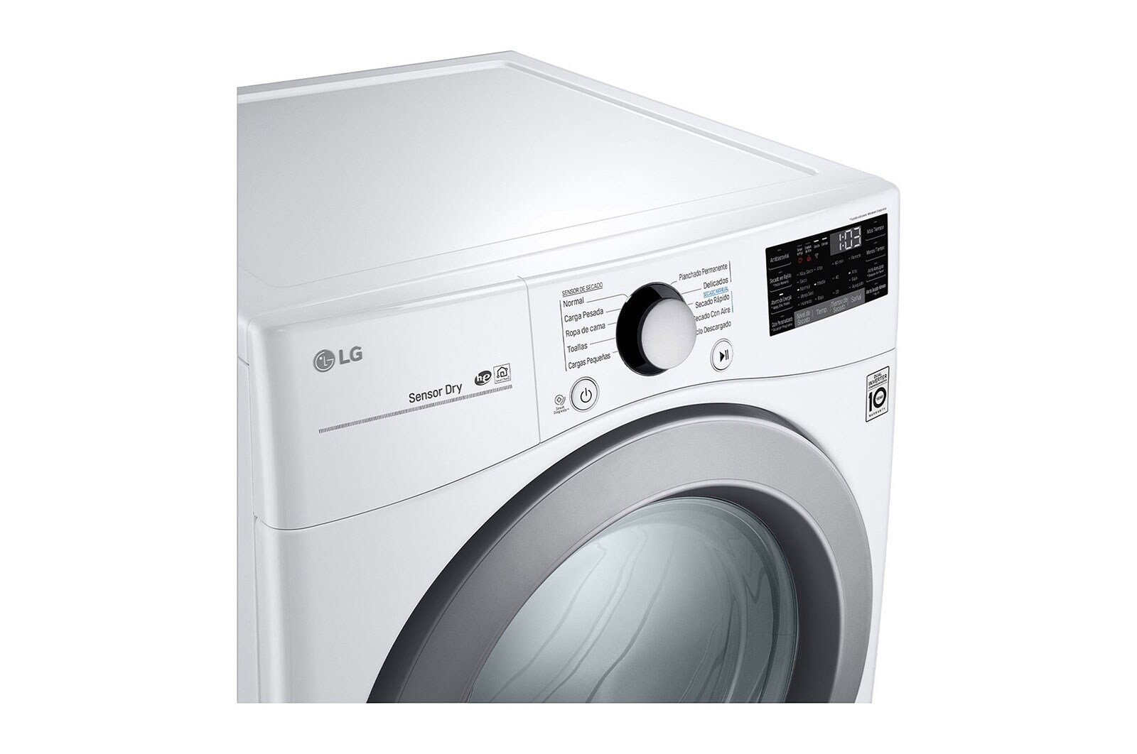 LG Secadora Smart Carga Frontal con Sensor Dry y Smart Diagnosis™ 22 Kg color Blanca, DF22WV2