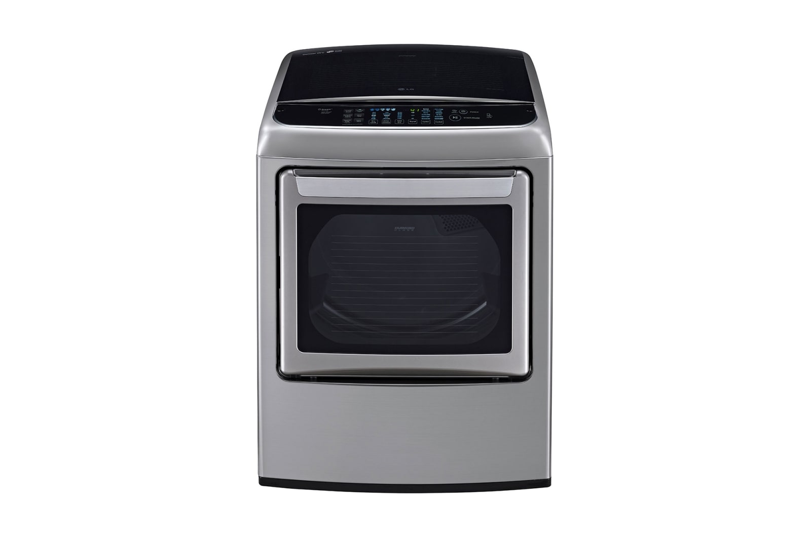 Vista frontal de Secadora Carga Frontal con ciclos de vapor Steam 21 Kg color Platinum Silver DLGY2139EKD