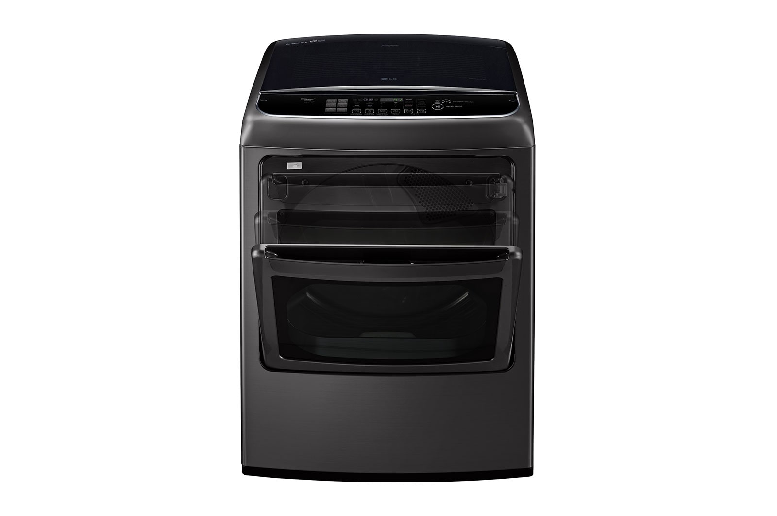 LG Secadora Carga Superior Inteligente  con ciclos de vapor Steam™, Sensor Dry y con ThinQ® 22 Kg color Black Steel , DT22BSSG1