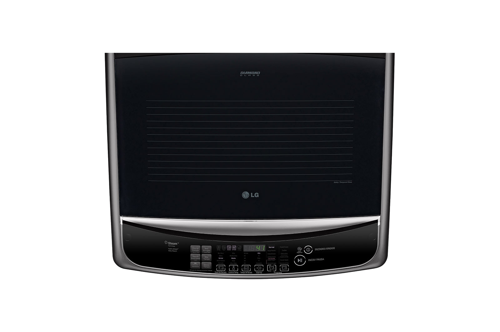 LG Secadora Carga Superior Inteligente  con ciclos de vapor Steam™, Sensor Dry y con ThinQ® 22 Kg color Black Steel , DT22BSSG1