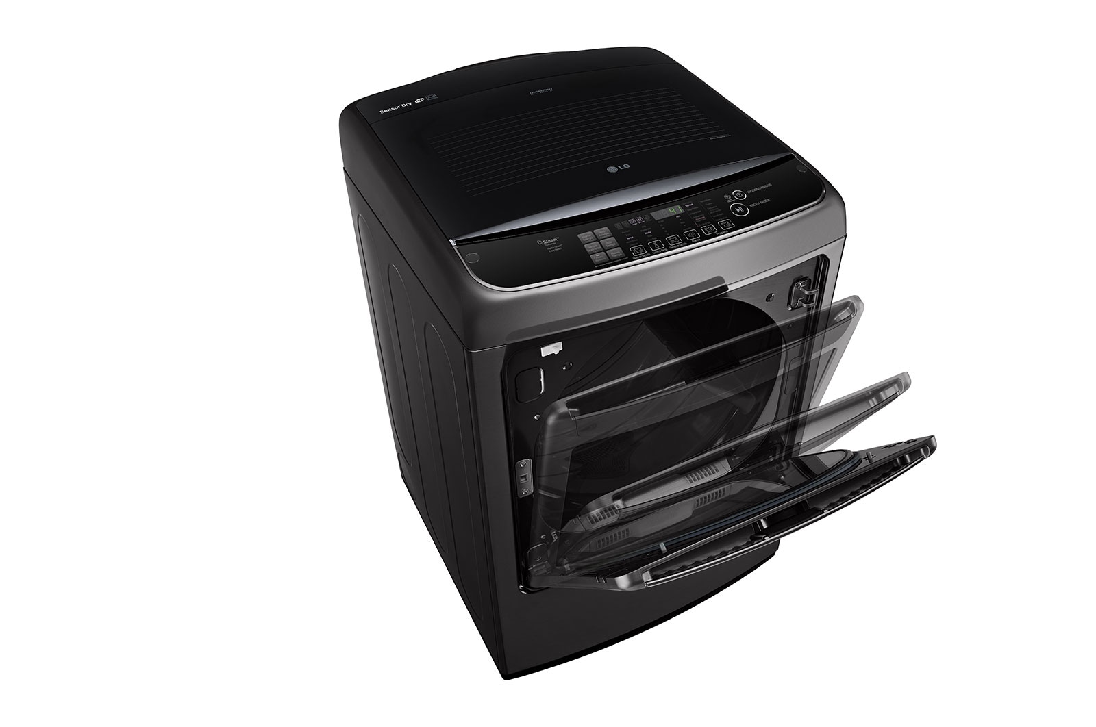 LG Secadora Carga Superior Inteligente  con ciclos de vapor Steam™, Sensor Dry y con ThinQ® 22 Kg color Black Steel , DT22BSSG1