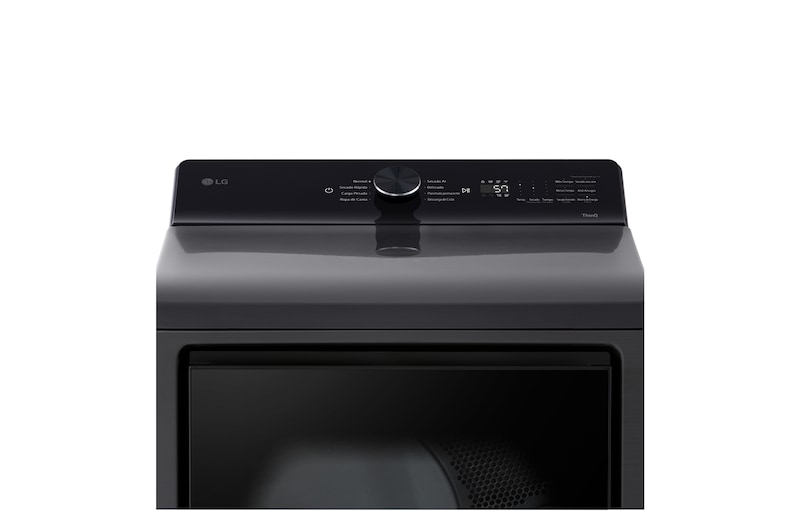 LG Secadora LG Carga Superior con AI Sensor Dry™ (Inteligencia Artificial) con Perilla + Panel LED táctil 22kg - Negro Platino - DT22PBTX, DT22PBTX