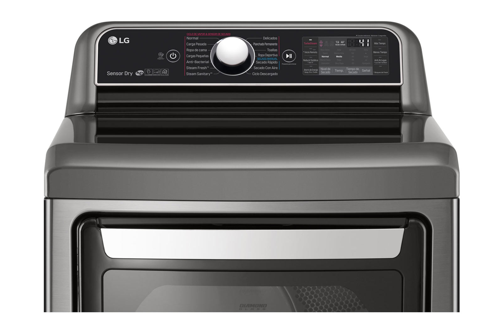 LG Secadora Carga Frontal Inteligente con ciclos de vapor Steam Fresh™ y Sensor Dry™ 25 Kg color Acero con Conectividad LG ThinQ, DT25VTSG
