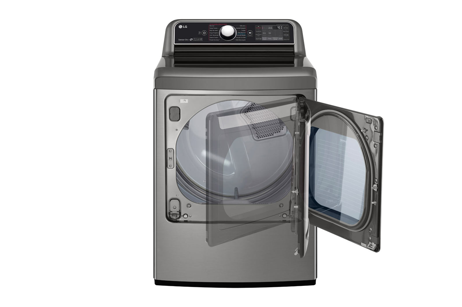 LG Secadora Carga Frontal Inteligente con ciclos de vapor Steam Fresh™ y Sensor Dry™ 25 Kg color Acero con Conectividad LG ThinQ, DT25VTSG