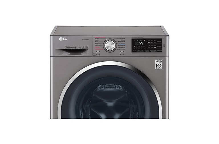 LG Lavasecadora Carga Frontal 6 Motion DD con Motor Inverter Direct Drive 10Kg/6Kg color acero, WD10SB6