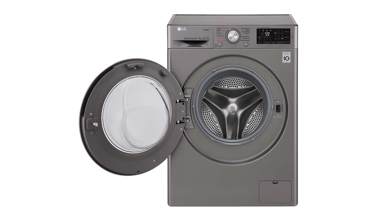 LG Lavasecadora Carga Frontal 6 Motion DD con Motor Inverter Direct Drive 10Kg/6Kg color acero, WD10SB6