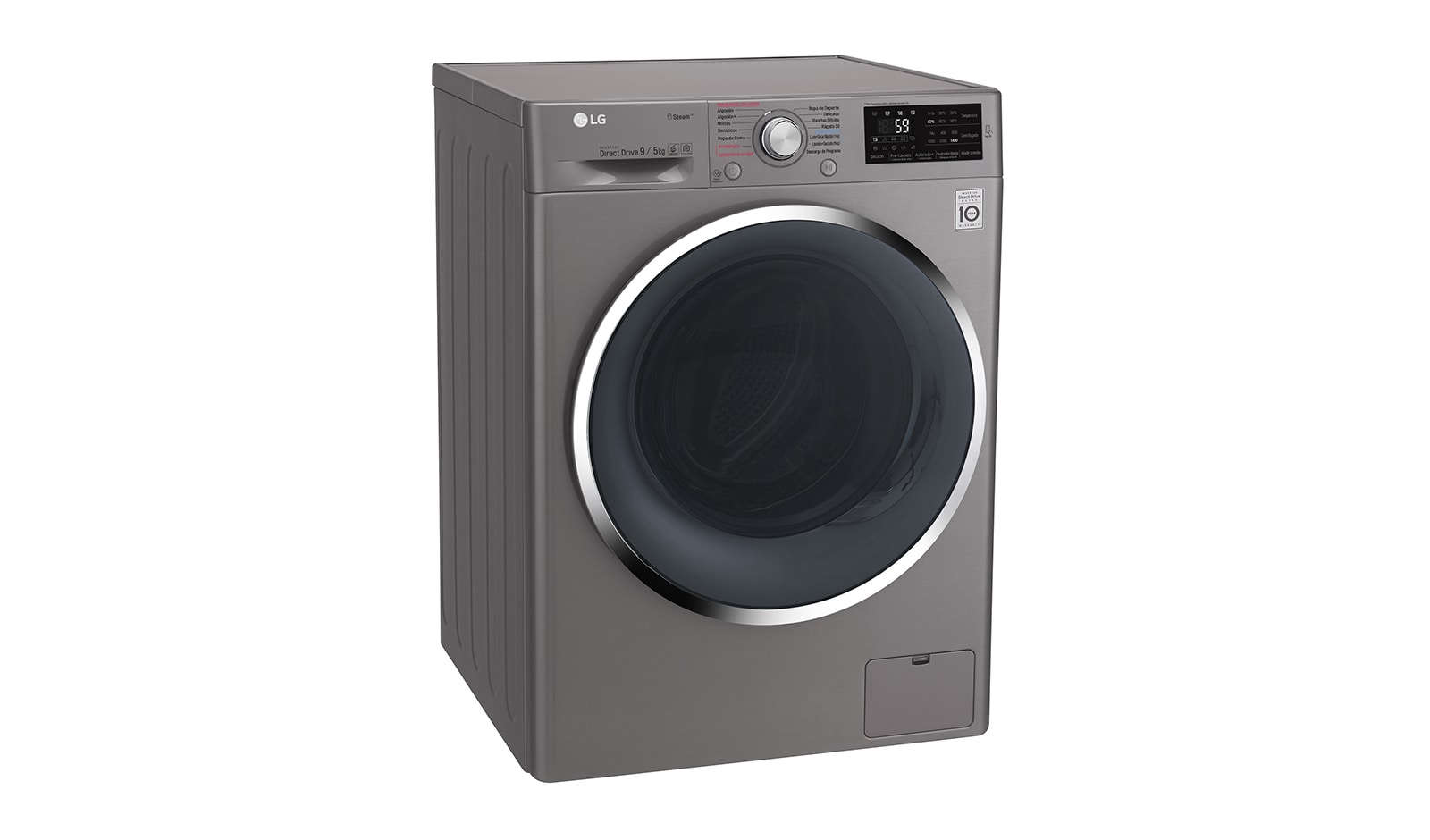 LG Lavasecadora Carga Frontal 6 Motion DD con Motor Inverter Direct Drive 10Kg/6Kg color acero, WD10SB6