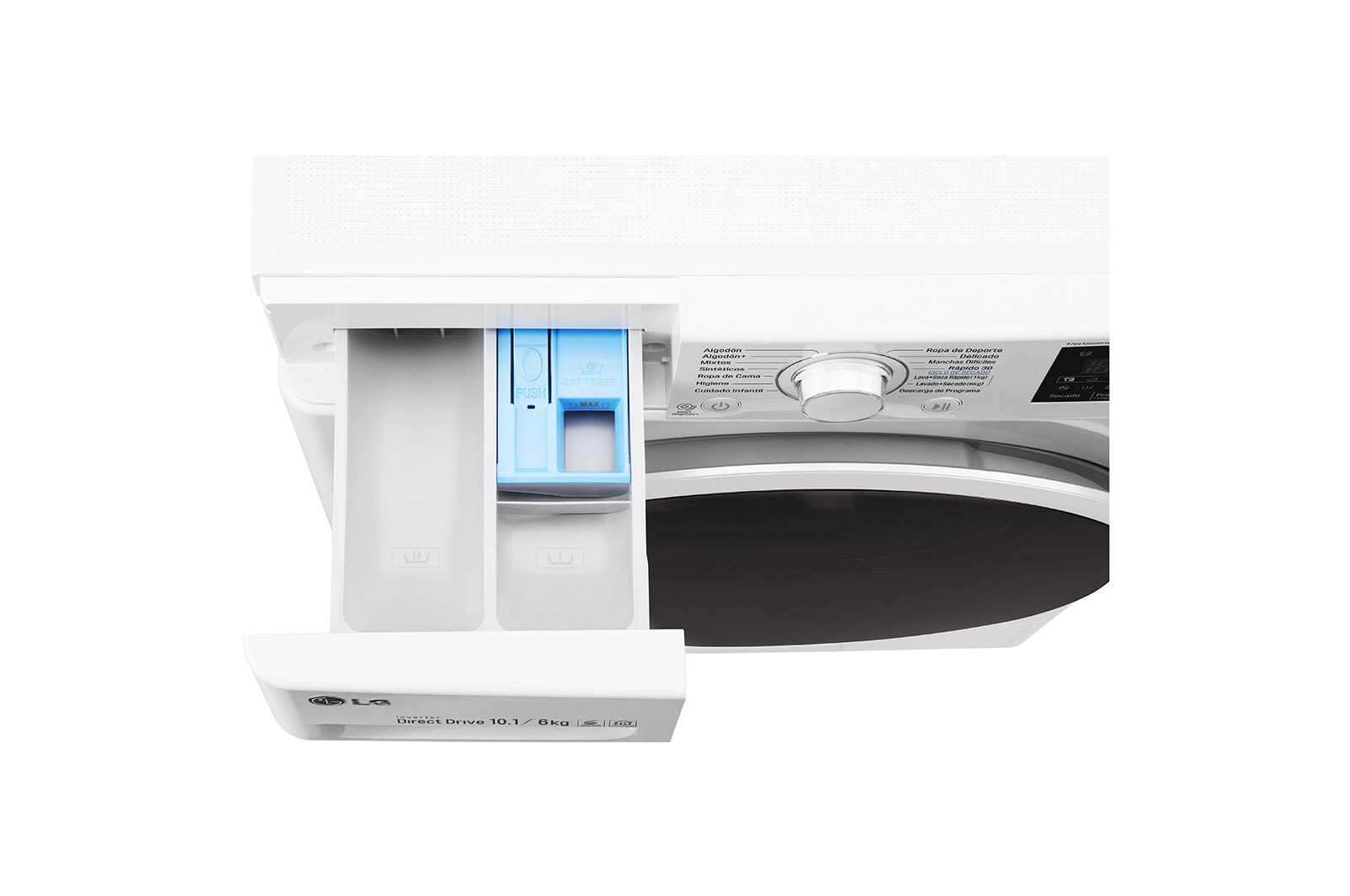 LG Lavasecadora Carga Frontal 6 Motion DD con Motor Inverter Direct Drive, Smart Diagnosis™ 10.1Kg/6Kg color Blanca, WD10WB6
