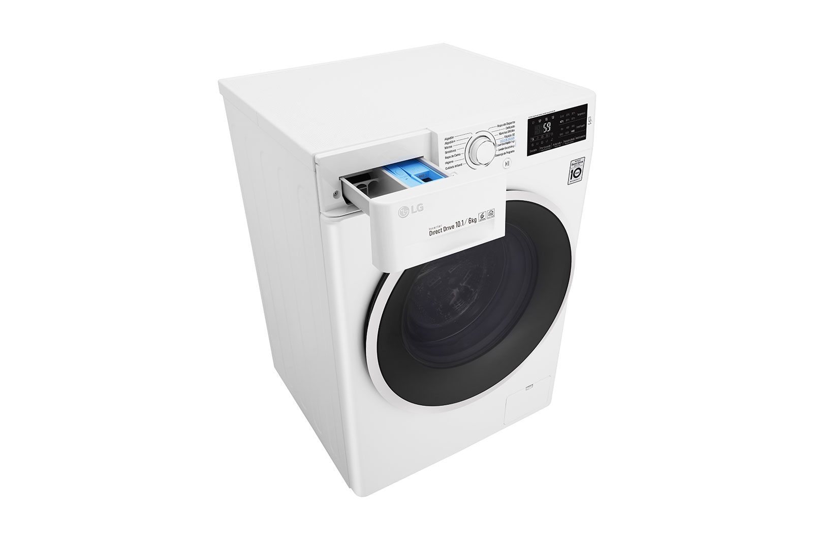 LG Lavasecadora Carga Frontal 6 Motion DD con Motor Inverter Direct Drive, Smart Diagnosis™ 10.1Kg/6Kg color Blanca, WD10WB6