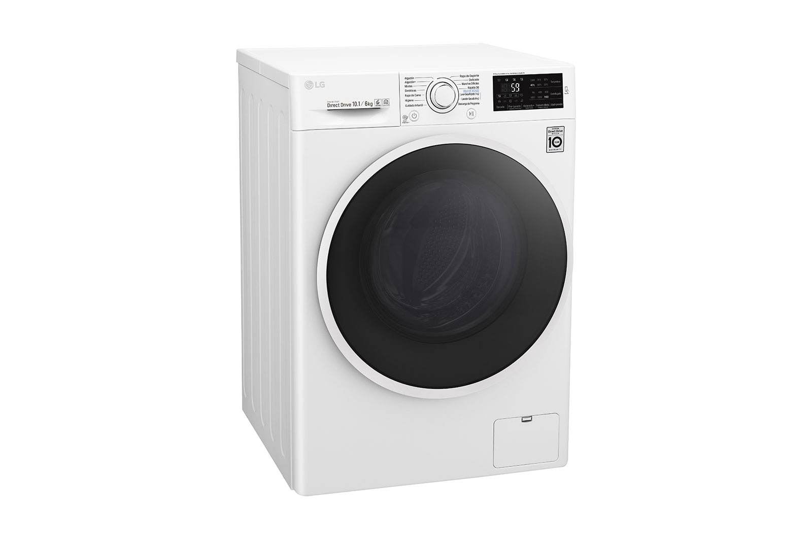 LG Lavasecadora Carga Frontal 6 Motion DD con Motor Inverter Direct Drive, Smart Diagnosis™ 10.1Kg/6Kg color Blanca, WD10WB6