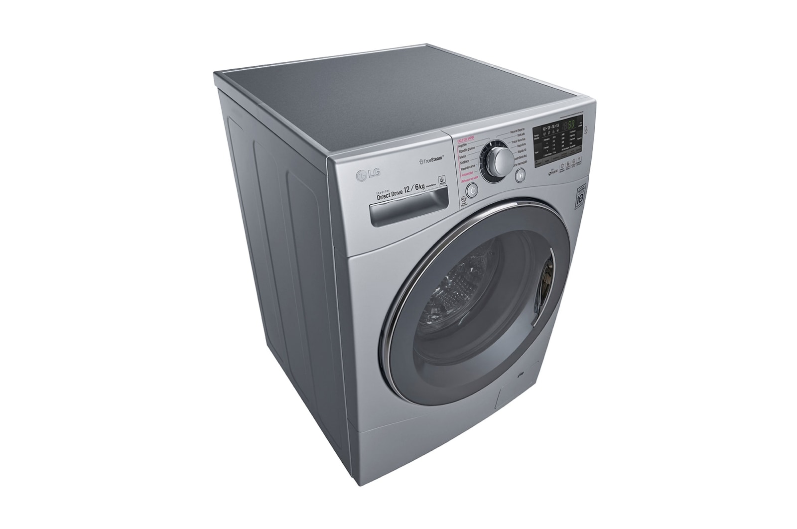 LG Lavasecadora Carga Frontal 6 Motion DD, TrueSteam™ con Motor Inverter Direct Drive, Smart Diagnosis™ 12 Kg/6 Kg color Plata, WD1247RDS