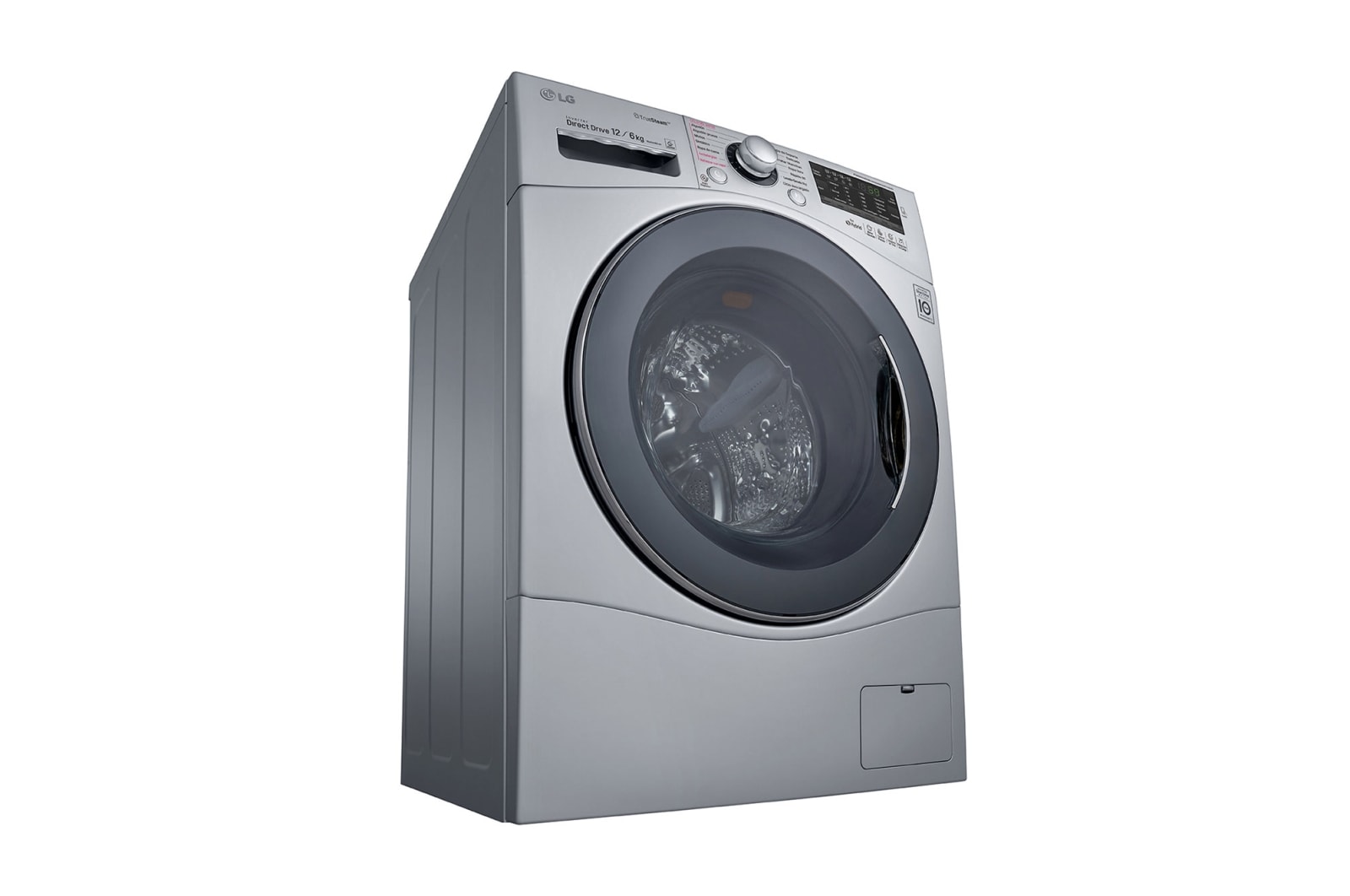 LG Lavasecadora Carga Frontal 6 Motion DD, TrueSteam™ con Motor Inverter Direct Drive, Smart Diagnosis™ 12 Kg/6 Kg color Plata, WD1247RDS