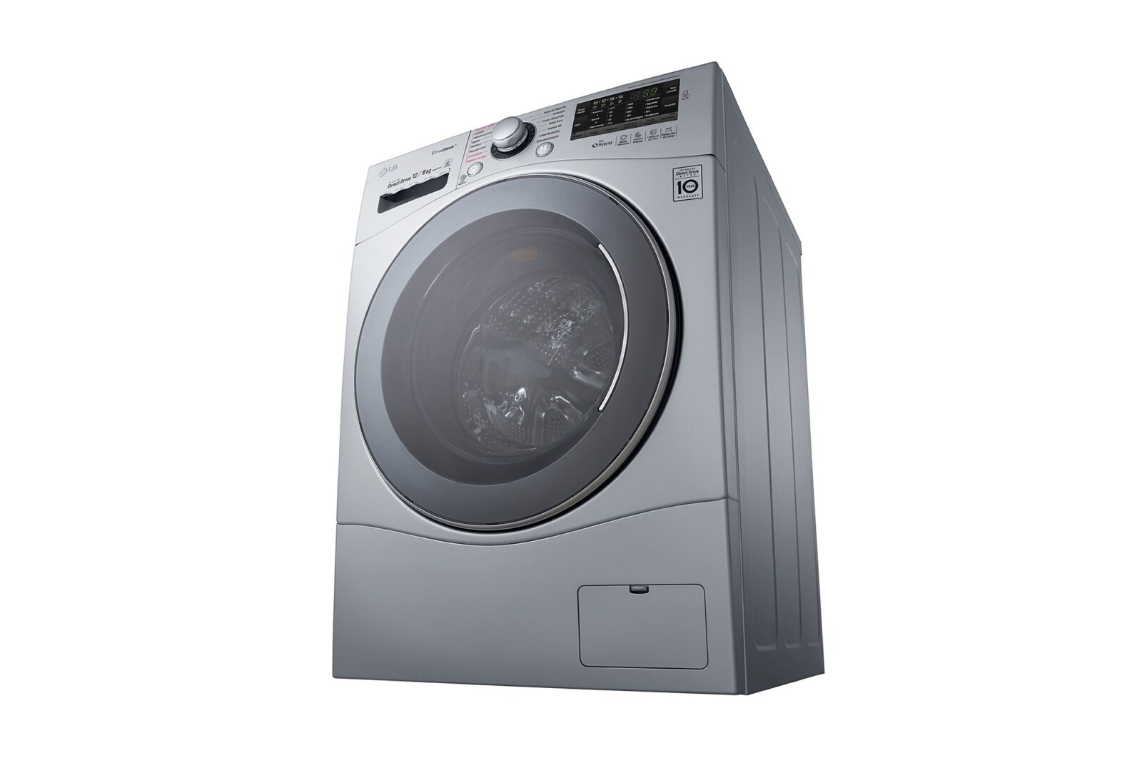 LG Lavasecadora Carga Frontal 6 Motion DD, TrueSteam™ con Motor Inverter Direct Drive, Smart Diagnosis™ 12 Kg/6 Kg color Plata, WD1247RDS