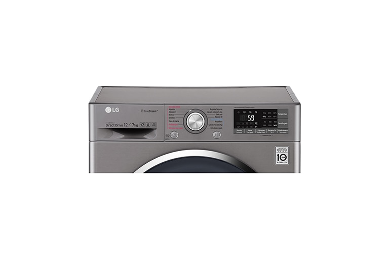 LG Lavasecadora Smart Carga Frontal 6 Motion DD con Motor Inverter Direct Drive 12Kg/7Kg color acero, WD12SB6