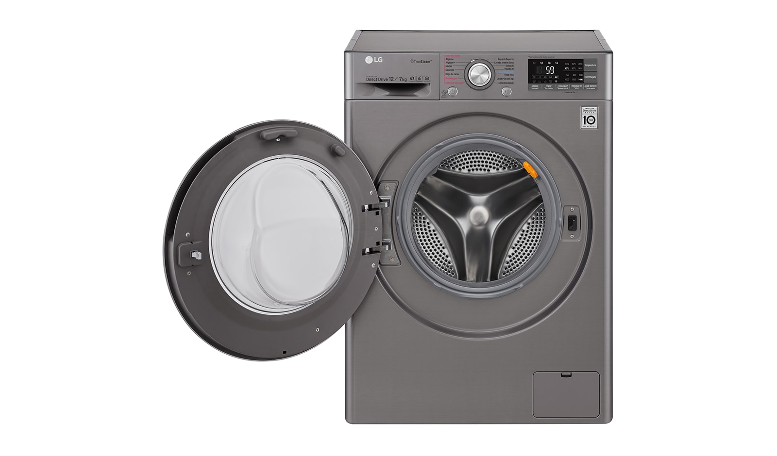 LG Lavasecadora Smart Carga Frontal 6 Motion DD con Motor Inverter Direct Drive 12Kg/7Kg color acero, WD12SB6