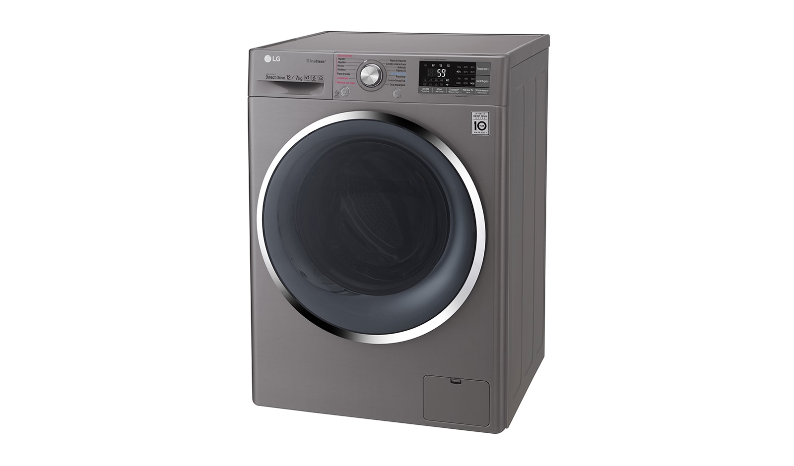 LG Lavasecadora Smart Carga Frontal 6 Motion DD con Motor Inverter Direct Drive 12Kg/7Kg color acero, WD12SB6