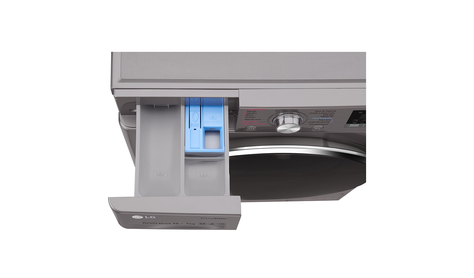 LG Lavasecadora Smart Carga Frontal 6 Motion DD con Motor Inverter Direct Drive 12Kg/7Kg color acero, WD12SB6