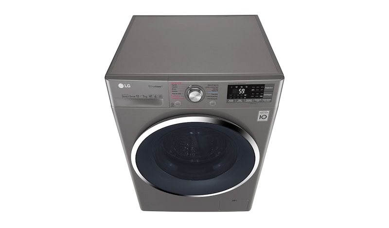 LG Lavasecadora Smart Carga Frontal 6 Motion DD con Motor Inverter Direct Drive 12Kg/7Kg color acero, WD12SB6
