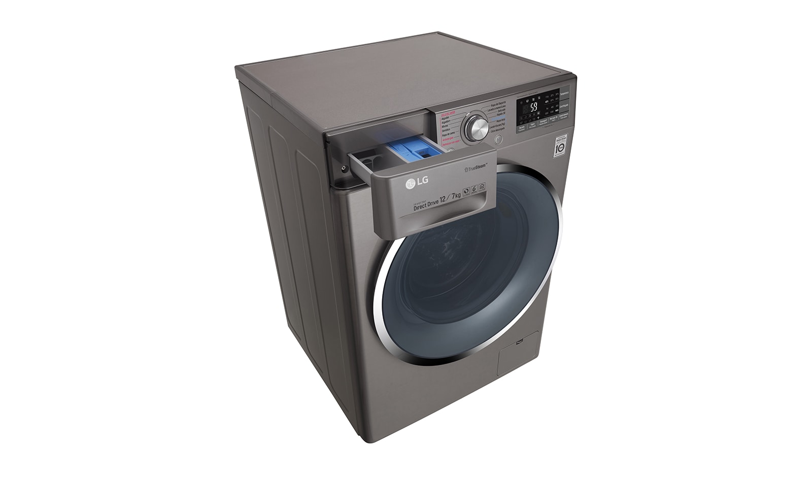 LG Lavasecadora Smart Carga Frontal 6 Motion DD con Motor Inverter Direct Drive 12Kg/7Kg color acero, WD12SB6
