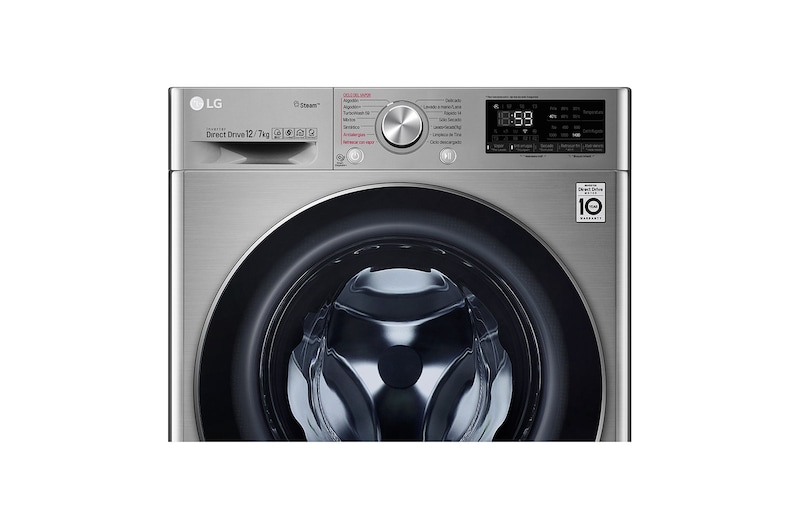 LG Lavasecadora Carga Frontal 6 Motion DD con Motor Inverter AI Direct Drive, 12Kg / 7Kg color Acero, WD12VVC3S6C