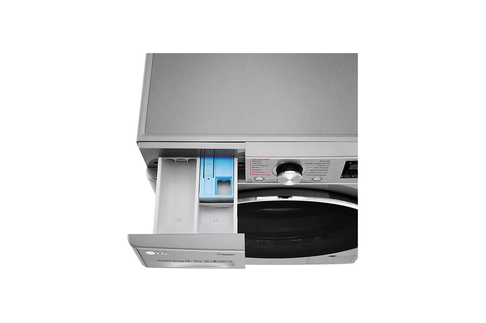 LG Lavasecadora Carga Frontal 6 Motion DD con Motor Inverter AI Direct Drive, 12Kg / 7Kg color Acero, WD12VVC3S6C