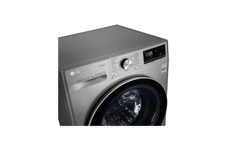 LG Lavasecadora Carga Frontal 6 Motion DD con Motor Inverter AI Direct Drive, 12Kg / 7Kg color Acero, WD12VVC3S6C